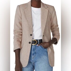 Current Elliott Calla Plaid 100% Cotton Unstructured Knit Blazer Womens Size 0